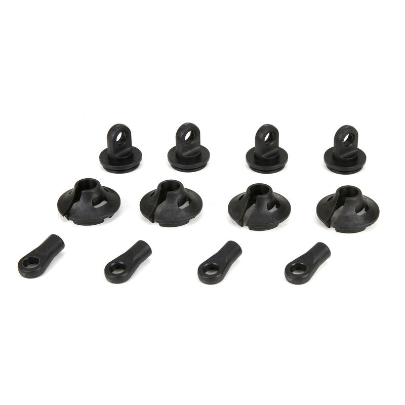 LOS253006 Coupelles à ressort/clips/extrémités d'amortisseur (2) : 1/5 4WD DB XL