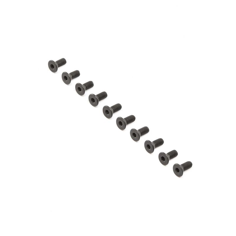 LOS255016 Tornillos de cabeza plana, acero, óxido negro, M4 x 10 mm (10)