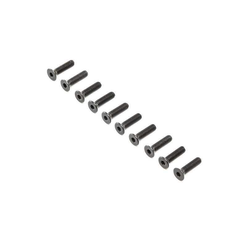 LOS255017 Flat Head Screws, Steel, Black Oxide, M4 x 16mm (10)