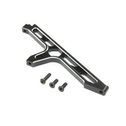 LOS351016 Chassis Brace, Front, Aluminum, Black: DBXL-E 2.0