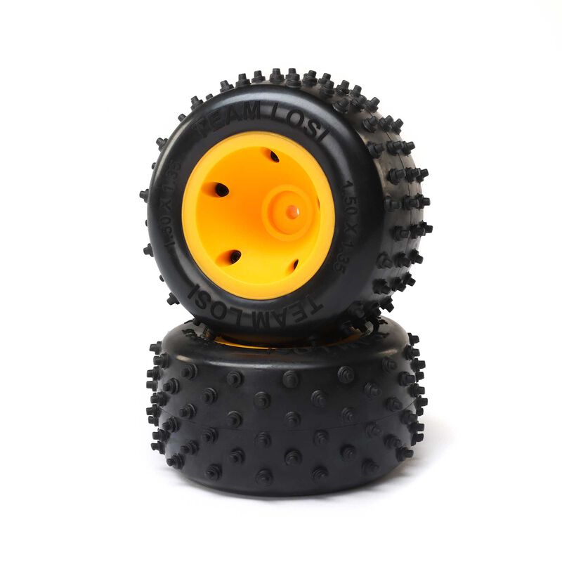 LOS41031 6 Row Rear Tires, Mounted, Orange(2): Mini JRXT