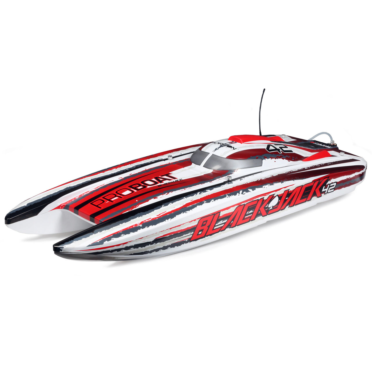 PRB08043T2 Blackjack 42" 8S Brushless Catamaran RTR: White/Red