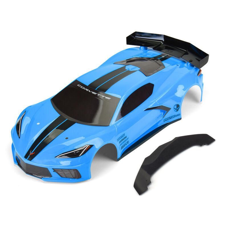 PRM157713 1/7 Chevrolet Corvette C8 carrosserie peinte (bleu rapide) : Felony
