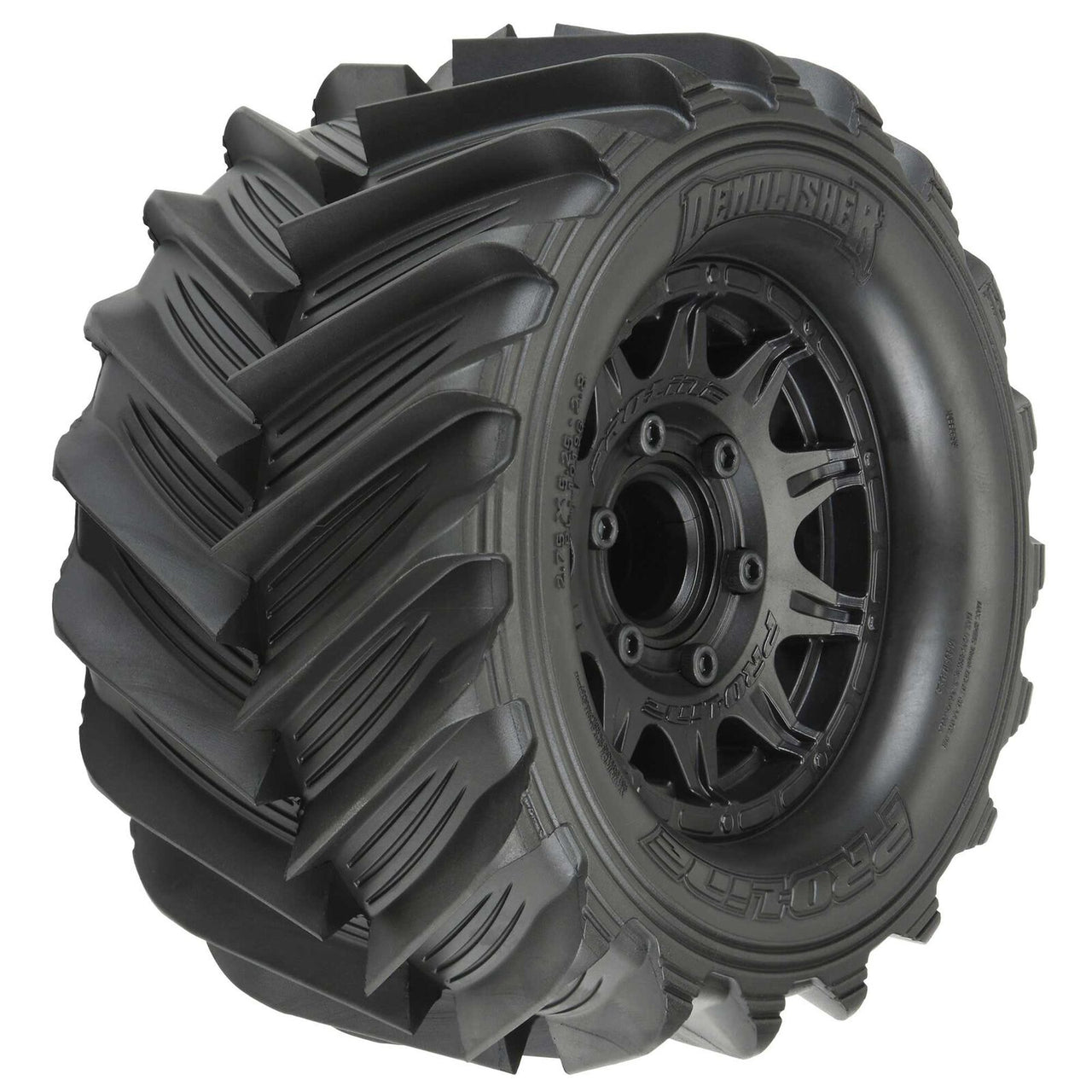 PRO1019610 1/10 Demolisher F/R 2.8" Mounted MT 12mm Black Raid Tires (2)
