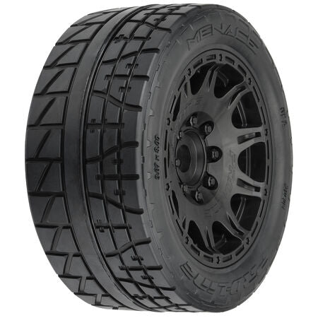 PRO1020510 1/6 Menace HP BELTED F/R 5.7" MT Tires Mounted 24mm Blk Raid (2)