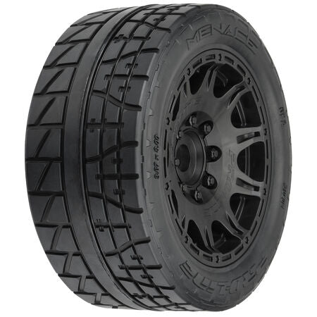 PRO1020510 1/6 Menace HP BELTED F/R 5.7" MT Neumáticos montados 24 mm Blk Raid (2) 