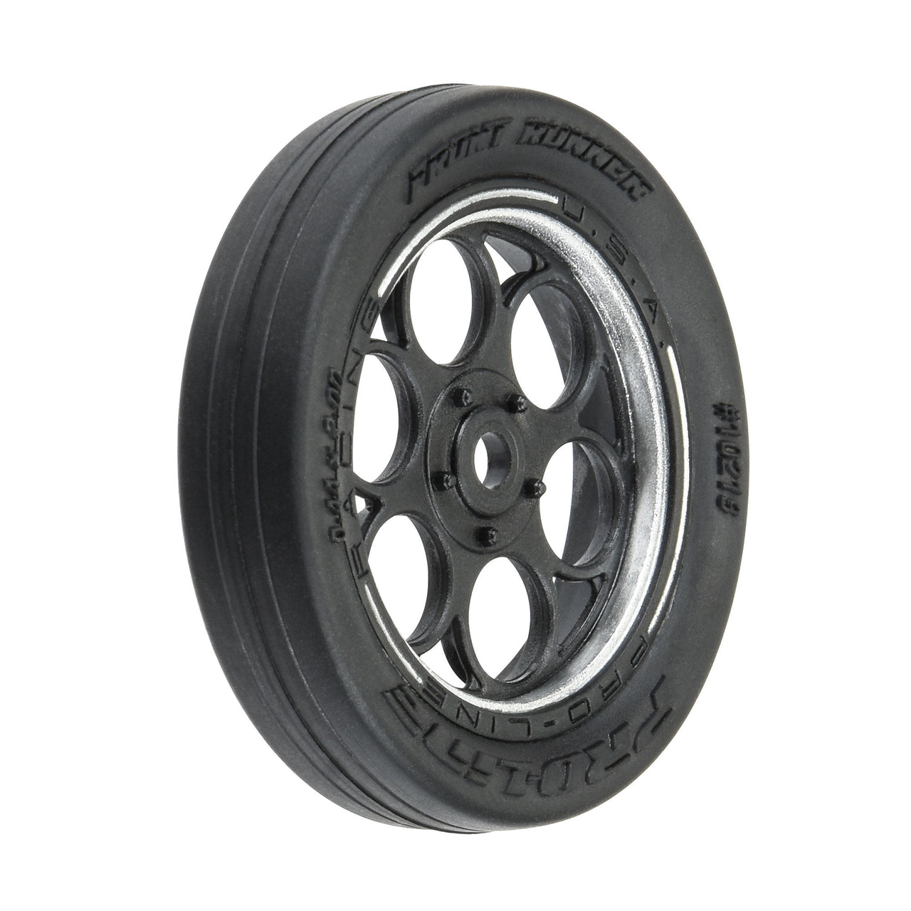 PRO1021910 1/16 Front Runner Front Tires MTD 8mm Black/Silver (2): Mini Drag
