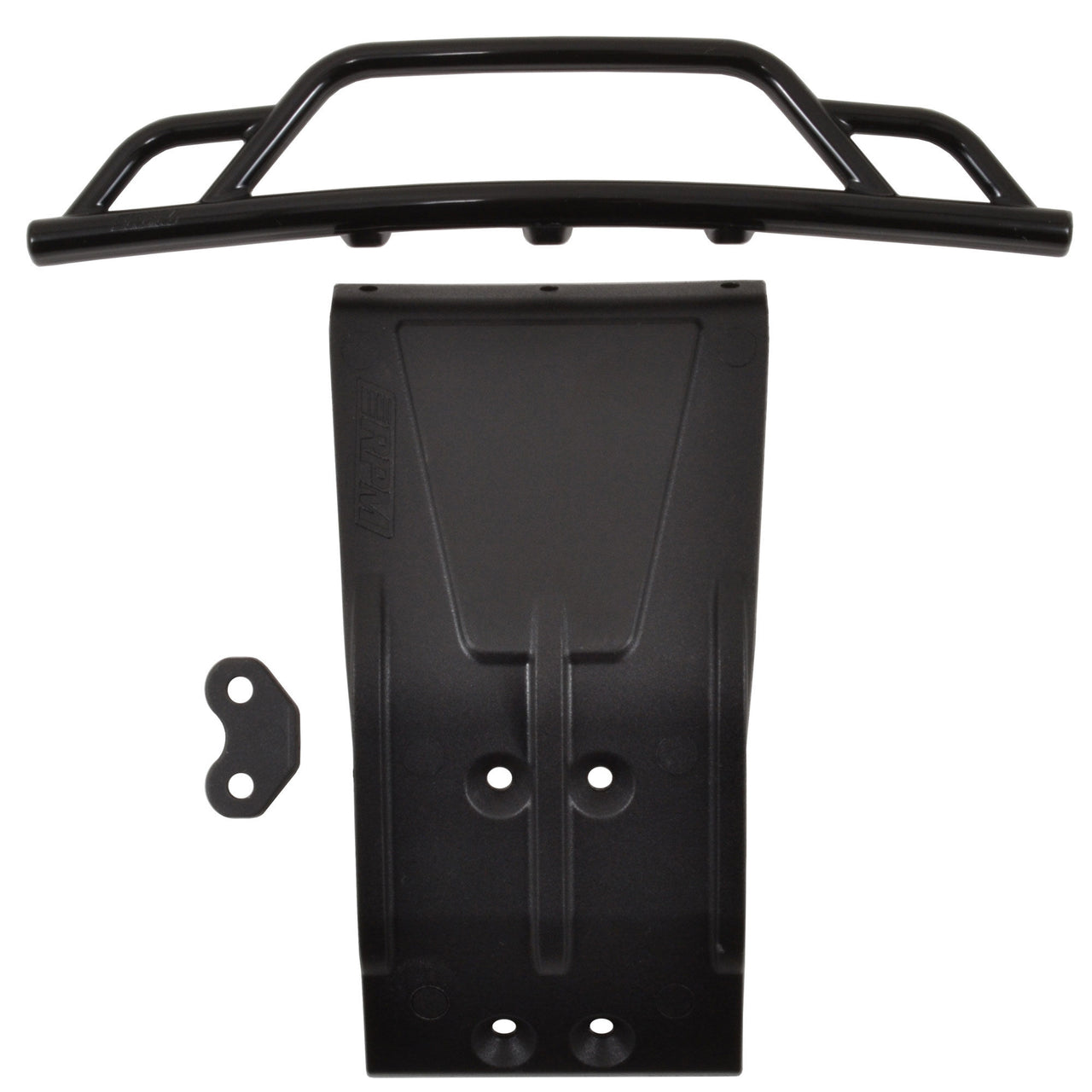 Front Bumper and Skid Plate, Black: Losi SCTE