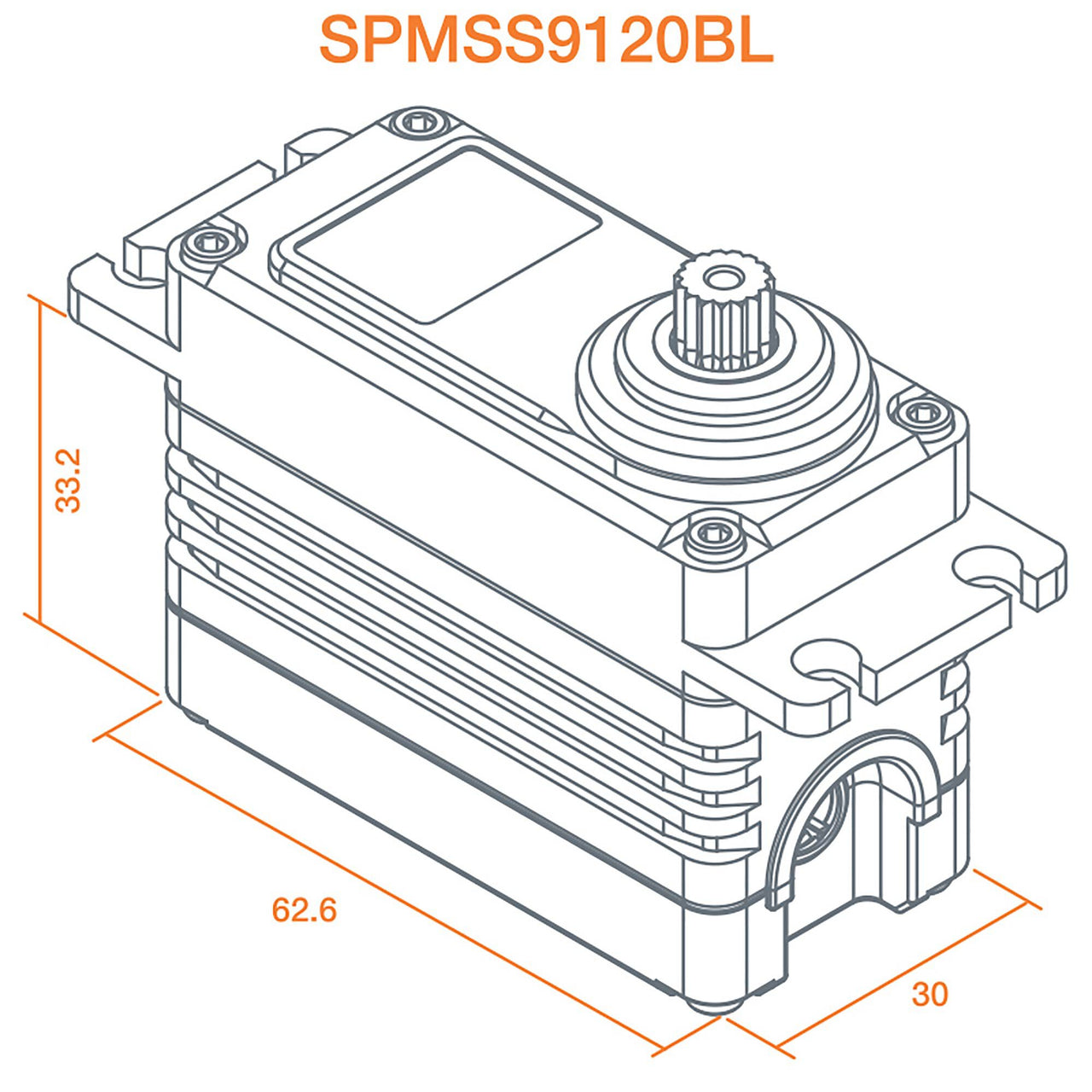 SPMSS9120BL S9120BL 1/5 Servo de Surface d'engrenage métallique sans brosse à couple élevé HV numérique