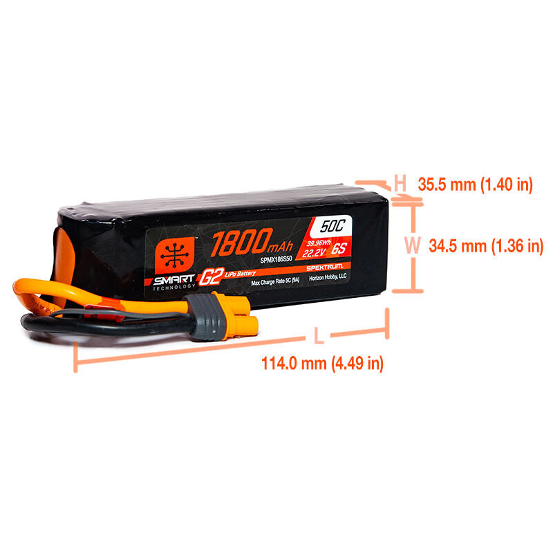 SPMX186S50 22.2V 1800mAh 6S 50C LiPo inteligente G2: IC3 