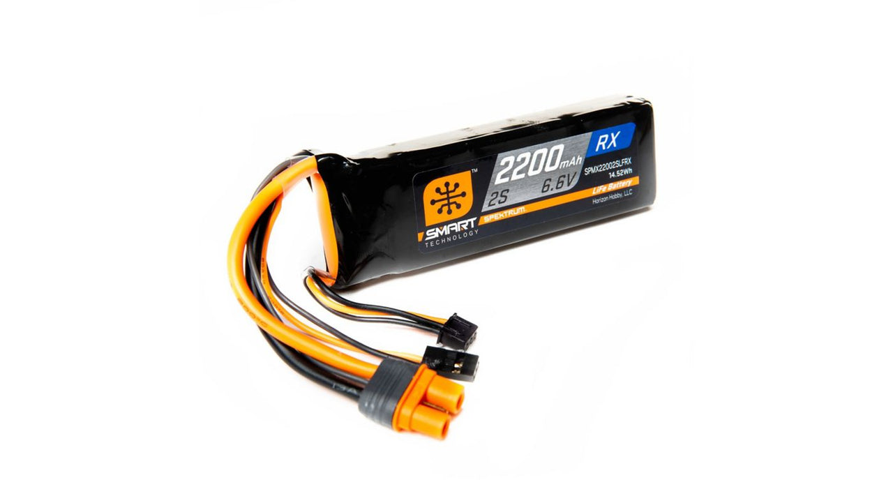 SPMX22002SLFRX 6.6V 2200mAh 2S 15C Smart LiFe Receiver Battery: Universal Receiver, IC3