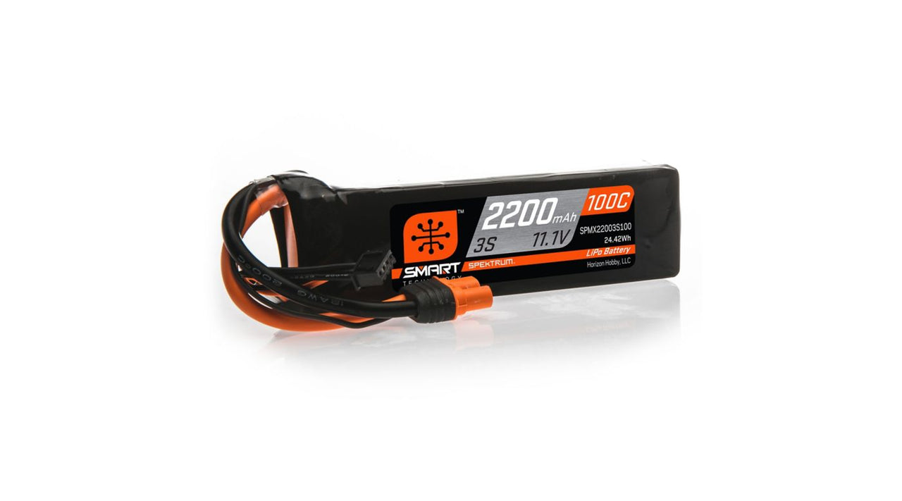 SPMX22003S100 11.1V 2200mAh 3S 100C Smart LiPo Battery: IC3