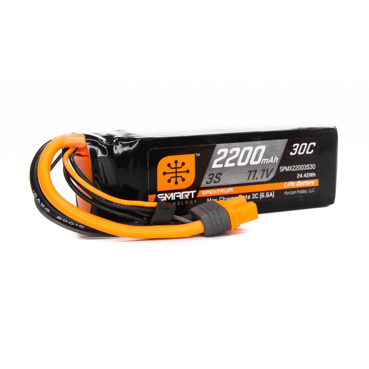 SPMX22003S30 11.1V 2200mAh 3S 30C Smart LiPo Battery: IC3
