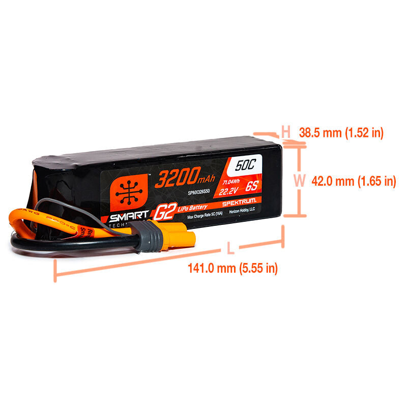 SPMX326S50 22.2V 3200mAh 6S 50C Smart LiPo G2: IC3