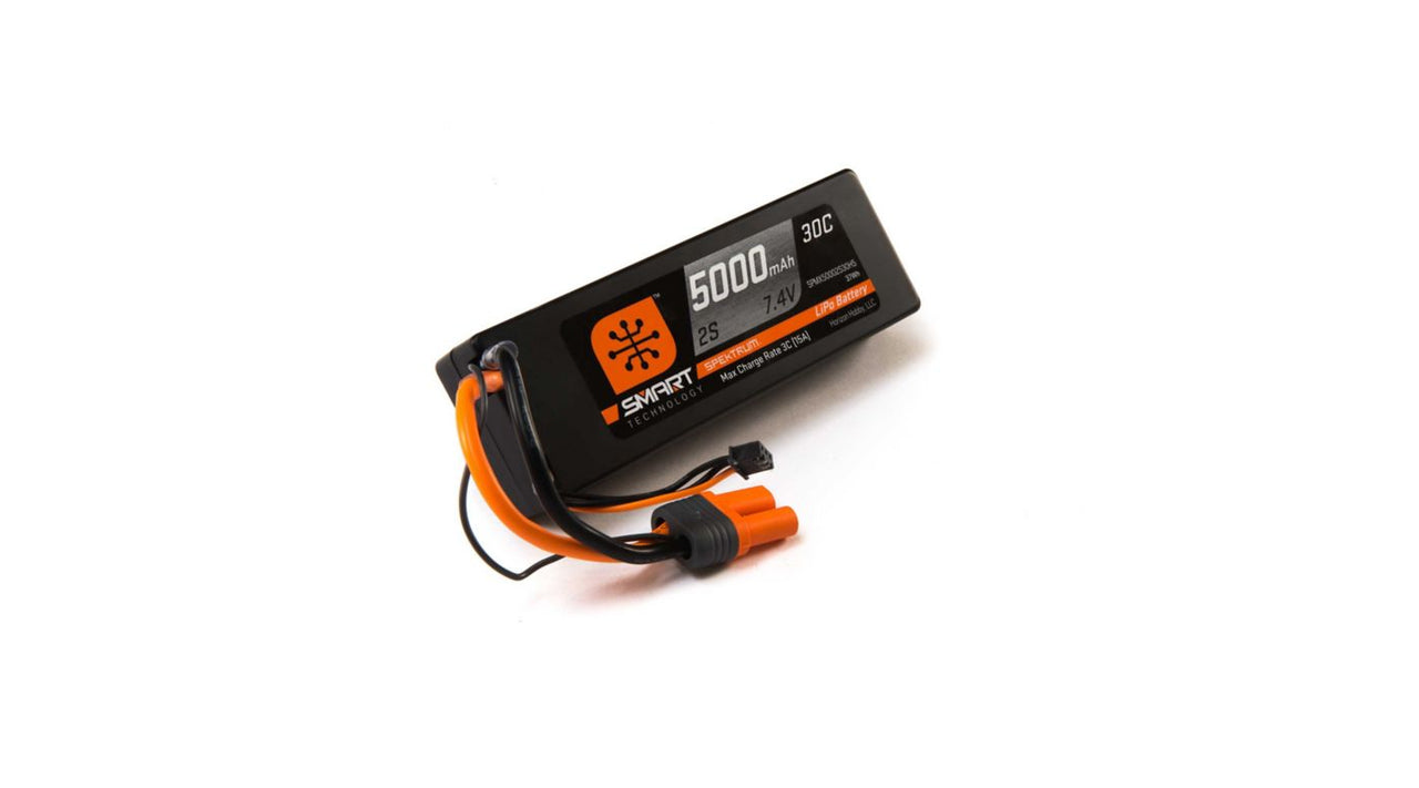 SPMX50002S30H5 7.4V 5000mAh 2S 30C Smart Hardcase LiPo Battery: IC5