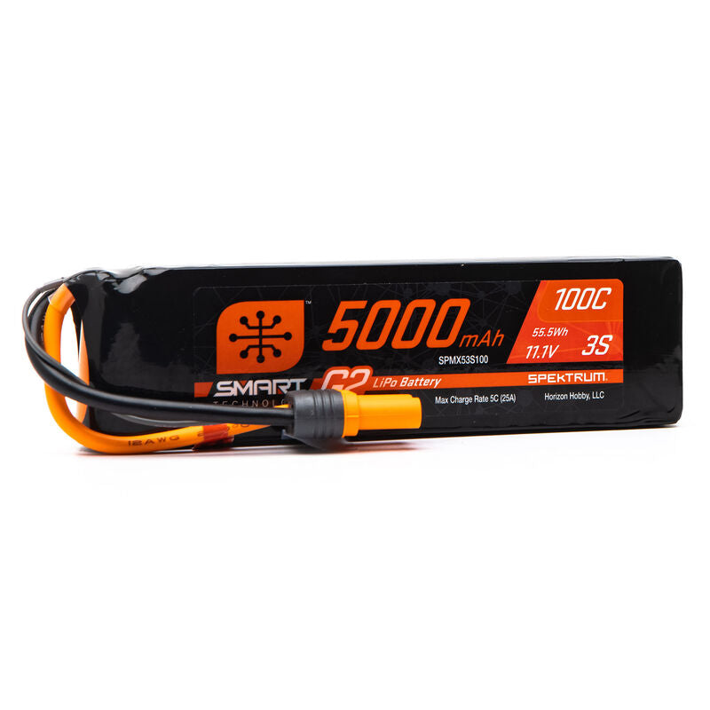 SPMX53S100H5 11.1V 5000mAh 3S 100C Smart G2 Hardcase LiPo Battery: IC5