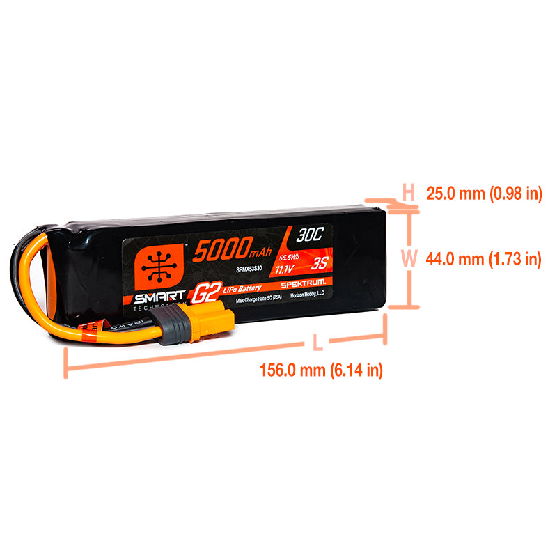 SPMX53S30 11.1V 5000mAh 3S 30C Smart LiPo G2: IC5