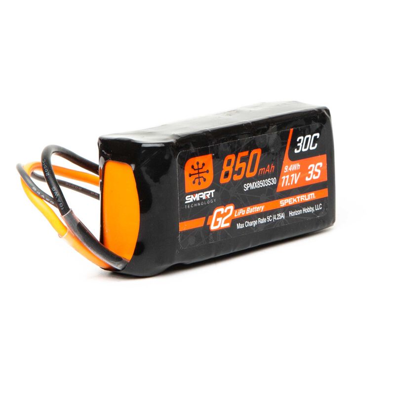 SPMX8503S30 11.1V 850mAh 3S 30C Smart G2 LiPo Battery: IC2