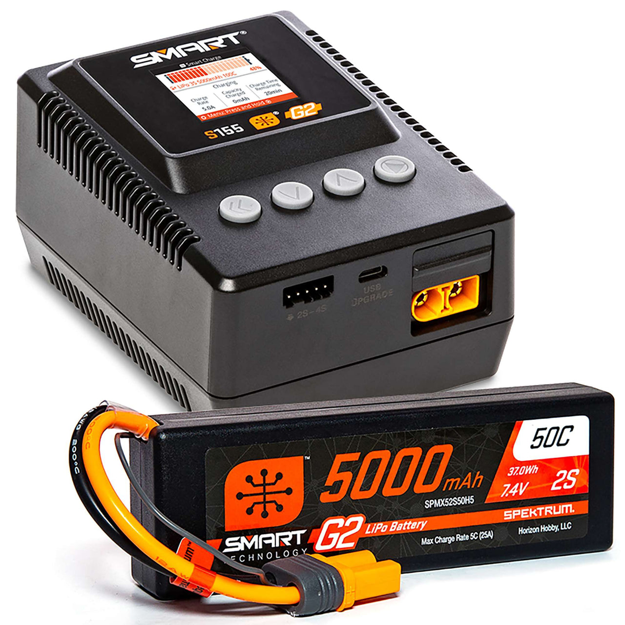 Paquete de superficie Smart Powerstage SPMXPSS200: batería LiPo 2S de 5000 mAh / cargador S155 
