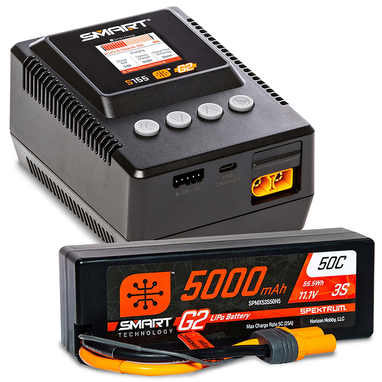 Ensemble SPMXPSS300 Smart Powerstage Surface : batterie LiPo 3S 5 000 mAh / chargeur S155 