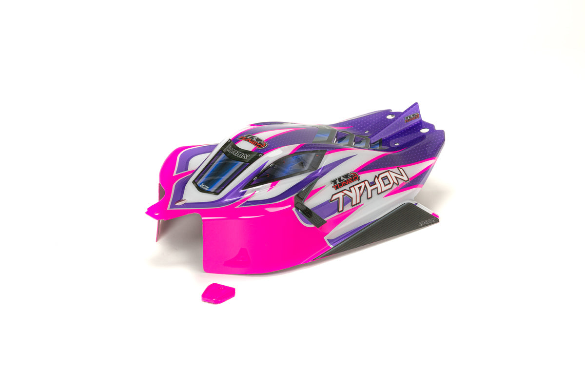 ARA406162 TYPHON TLR TUNED PAINTED DECALED TRIMMED BODY (PINK/PURPLE)