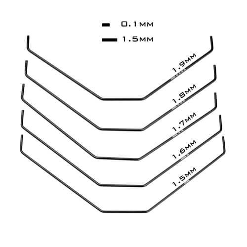 TKR6610 – Juego de barra estabilizadora (trasera, 1,5, 1,6, 1,7, 1,8, 1,9 mm, EB410)