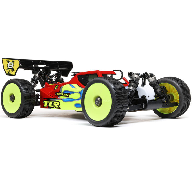 TLR04012 8IGHT-X/E 2.0 Kit de carrera combinado: 1/8 4WD Nit/El Buggy 