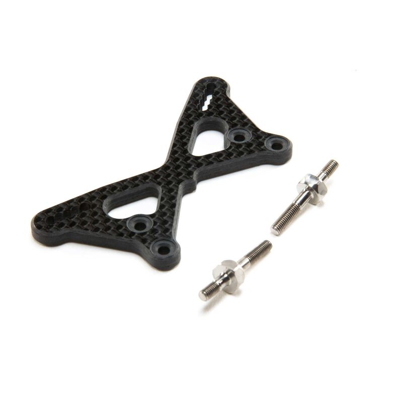 TLR334061 Carbon Front Tower +2mm w/Ti Standoffs: 22 5.0