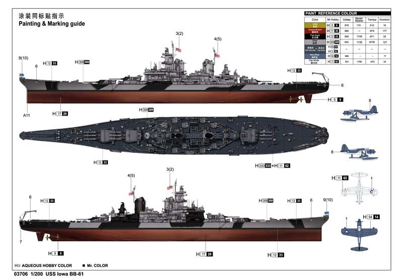 03706 Trompetista 1/200 USS Iowa BB-61