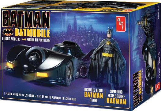 Amt1107 BATMAN 1989 BATMOBILE AVEC FIGURINE EN RÉSINE