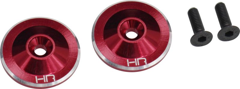AON40U02 Botones de ala grandes rojos de aluminio (2)