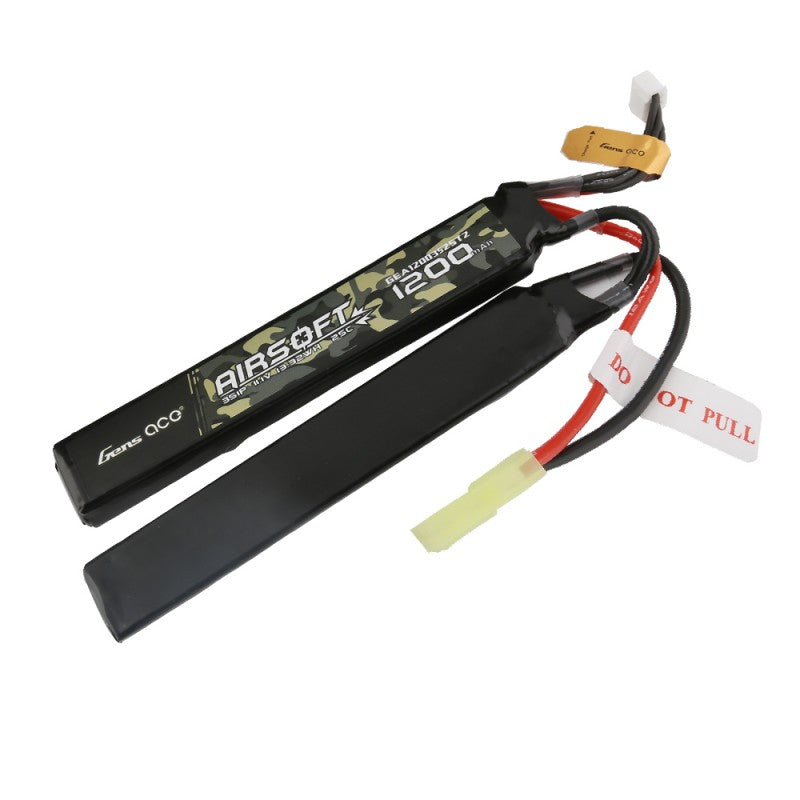 GEA12003S25T2 Gens ace 25C 1200mAh 3S1P 11.1V 2X Batería para pistola Airsoft con enchufe Tamiya