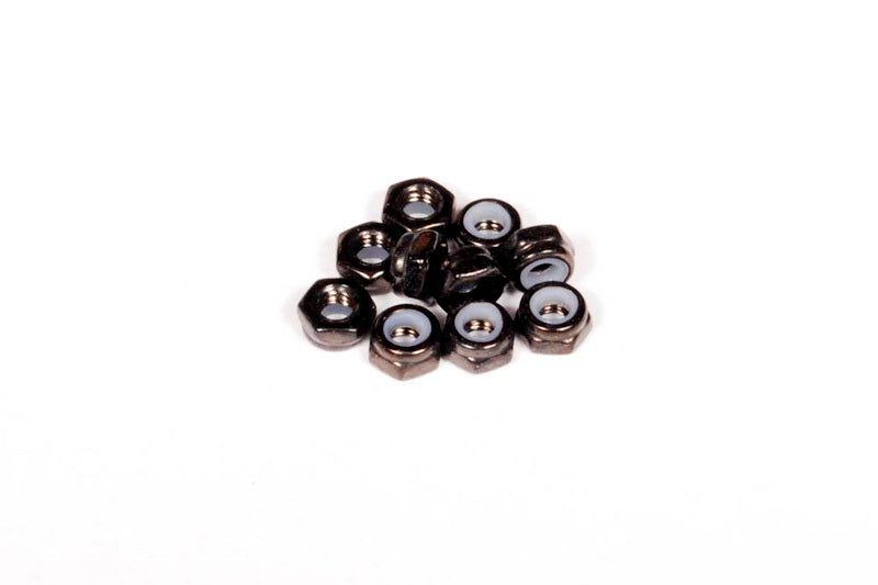 AXA1052 Écrou hexagonal de verrouillage en nylon fin M3 (noir) (10 pièces)