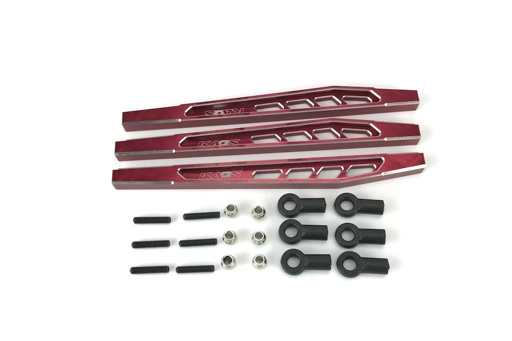 KAOS Liens de suspension arrière supérieurs et inférieurs arrière en aluminium CNC (117 mm, rouge) (3 pièces) F450 CEGCKD0370