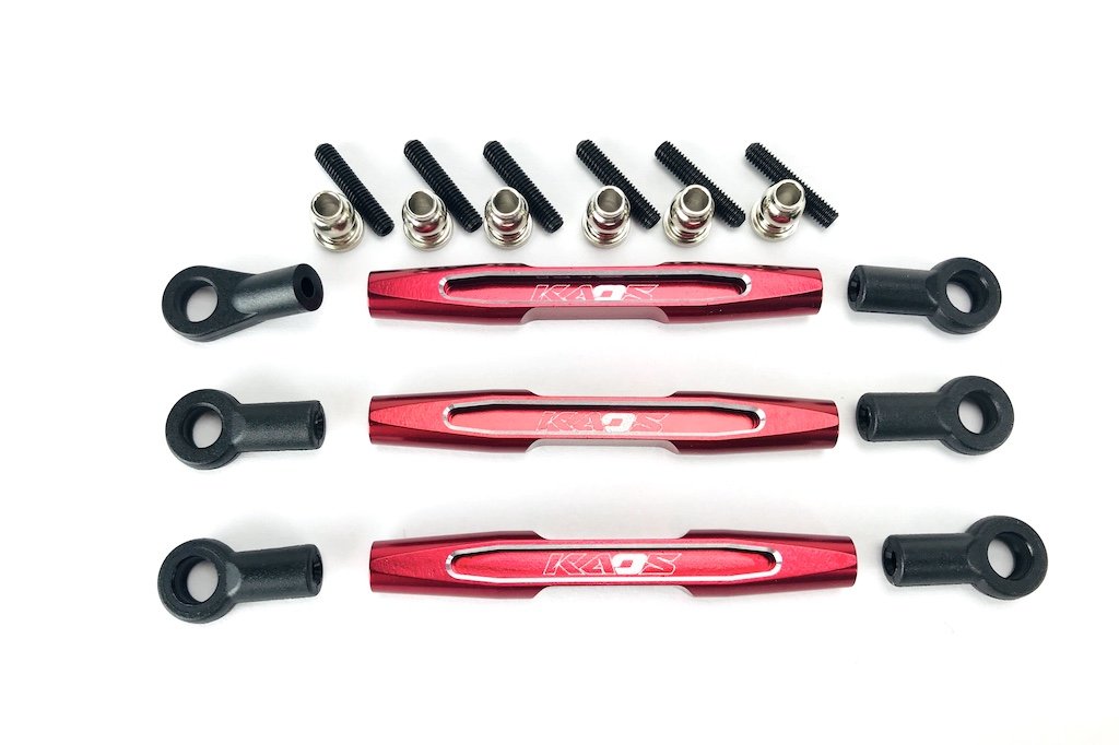 KAOS CNC Aluminum Panhard Bar & Steering Tie Rod (57mm, Red) (3pcs) F450 CEGCKD0371
