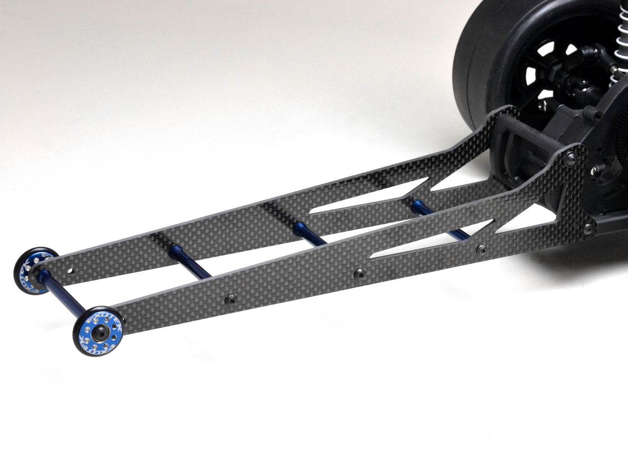 EXO1980  Carbon Fiber Wheelie Ladder Bar Set w/2 Wheels, Adjustable, compatible with 2wd Slash