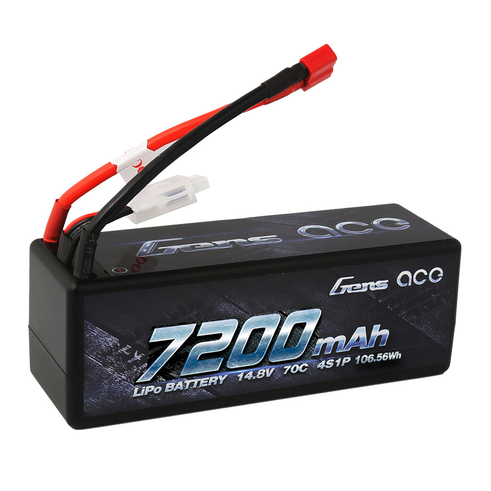 GEA72004S70D Gens Ace 7200mAh 4S1P 14.8V 70C LiPo Deans Plug Hard Case