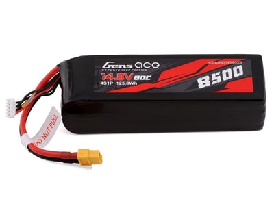 Gens Ace 14.8V 60C 4S 8500mAh Lipo Battery Pack With XT60 Plug For Xmaxx 8S Car  and Maxx V2 8500 with Traxxas adapter GEA85004S60X6
