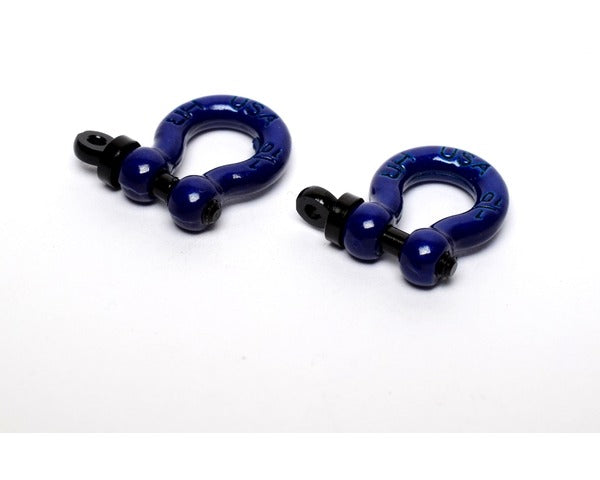 ACC808X06 Aluminum 1/10 Scale Tow Shackles, Blue, (D-Rings), for Axial SCX10 Jeep