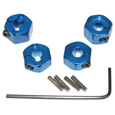 TE1006SL Rueda hexagonal de aluminio azul de 12 mm 2WD (4) 