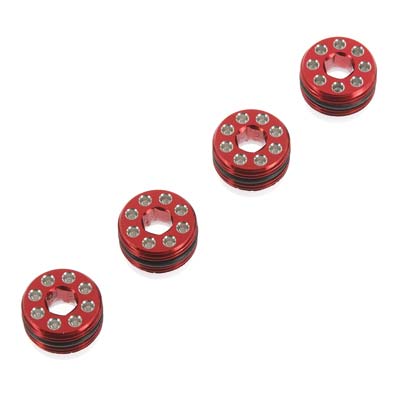 AON21N02 Aluminum Delrin Cap Hub Nut Red Arrma 1/8