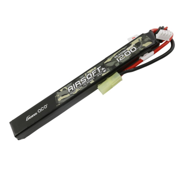 GEA12003S25TS Gens ace 25C 1200mAh 3S1P 11.1V Batería delgada para pistola Airsoft con enchufe Tamiya