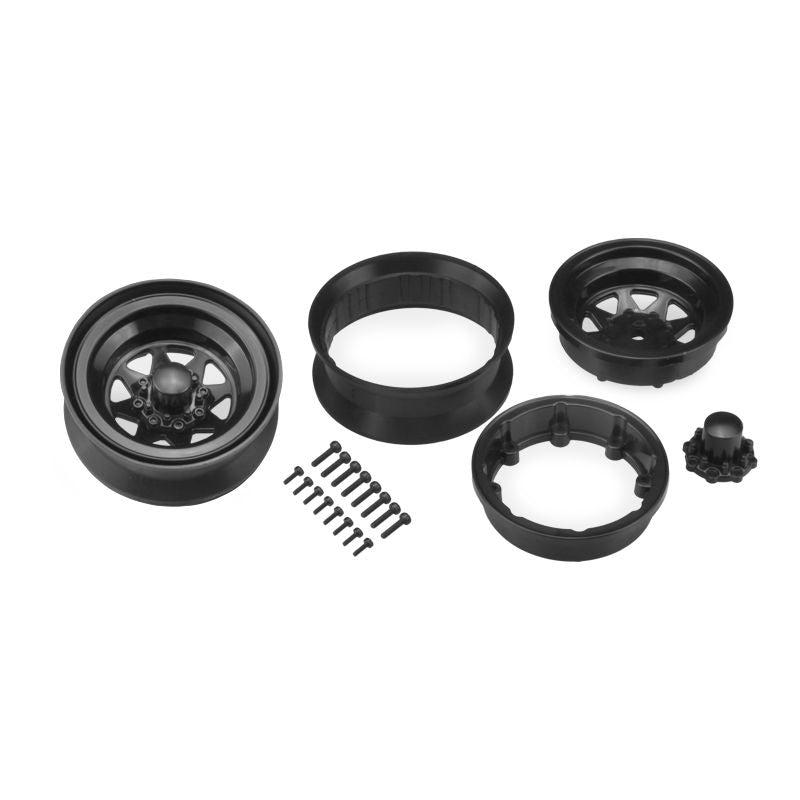 3389b JConcepts Colt Rueda beadlock de 1,9" con tapa - (negra) - 2 piezas. 