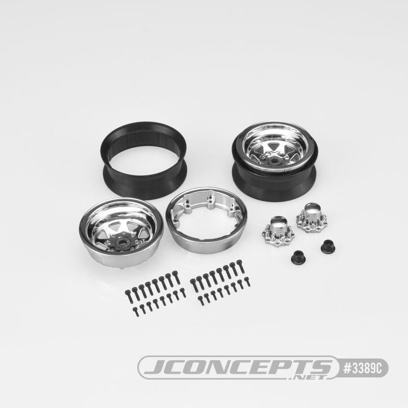 3389c JConcepts Colt Rueda beadlock de 1,9" con tapa - (cromada) - 2 piezas. 