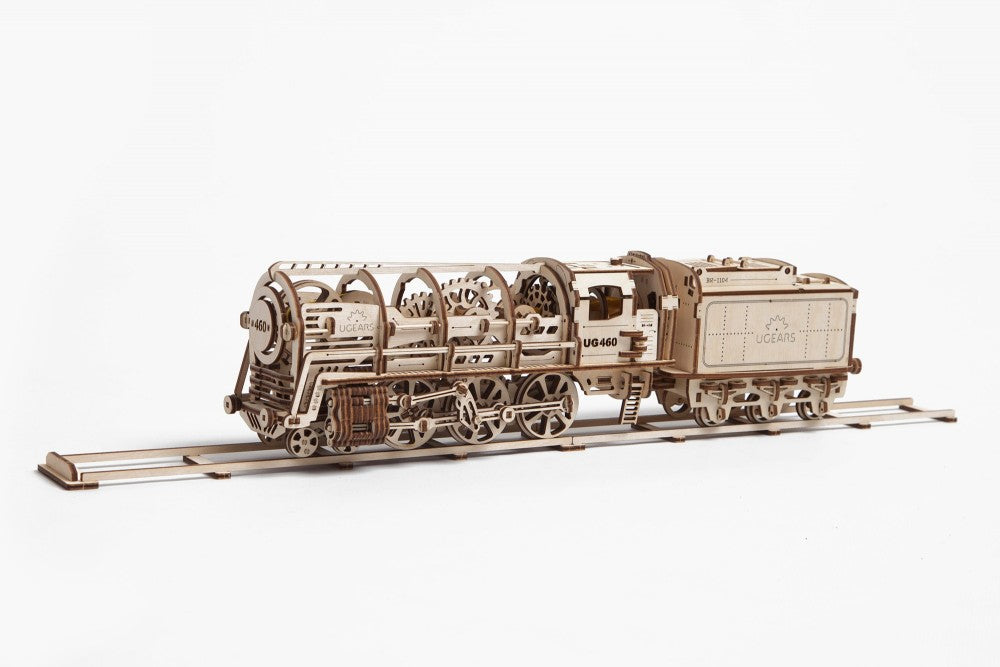 Locomotive à vapeur UGears avec annexe - 443 pièces 