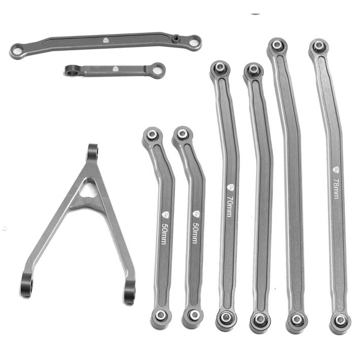 Enlaces de chasis de aluminio de alto espacio libre, grises, para Axial SCX24 Jeep / Gladiator PHBSCX24130GREY