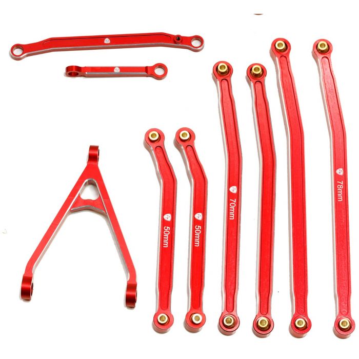 Aluminum High Clearance Chassis Links, Red, for Axial SCX24 Jeep / Gladiator PHBSCX24130RED