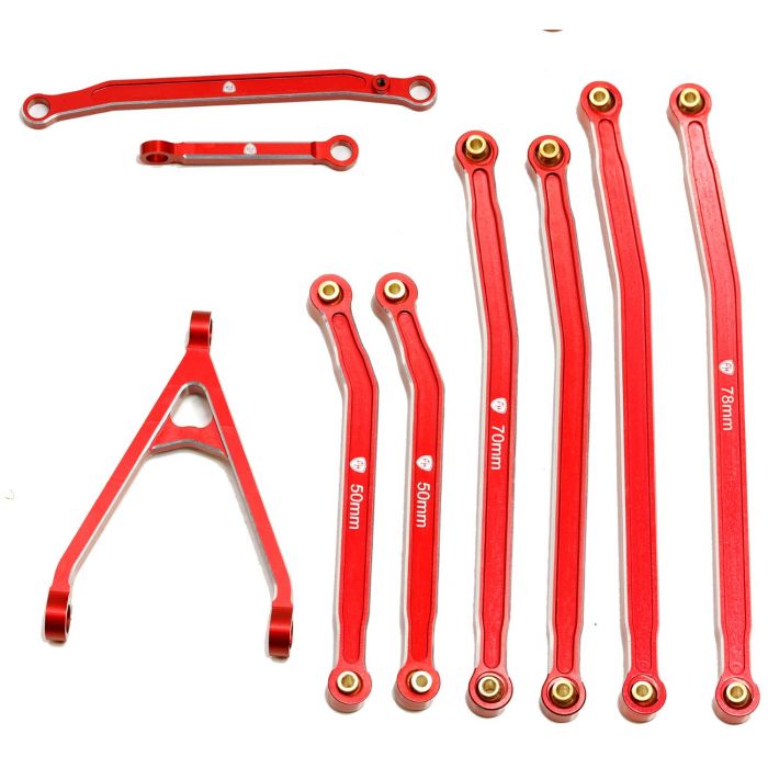 Liens de châssis en aluminium à dégagement élevé, rouges, pour Jeep/Gladiator Axial SCX24 PHBSCX24130RED