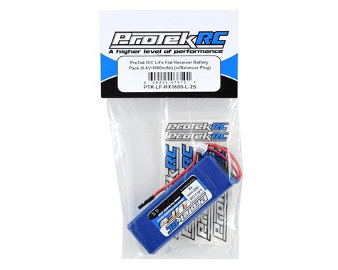 Batterie de récepteur LiFe PTK5163 pour Mugen et AE (6,6 V/1 600 mAh) (avec prise d'équilibrage)