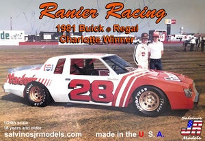 SJMRRB1981C 1/24 Ranier Racing 1981 Buick Charlotte ganador, conducido por Bobby Allison, kit de coche modelo de plástico